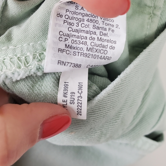 Madewell The Mom Jean Short Womens Size 26 High Rise Raw Hem Mint Green Colorful - Picture 5 of 6
